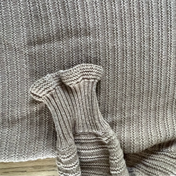 Madewell Ruffle-Neck Pullover Sweater in Cotton Merino Yarn - Toffee - Picture 4 of 8